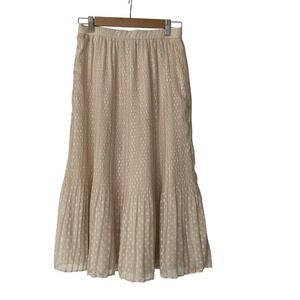 Lulus You're On My Mind‎ Ivory Pleated Midi Skirt Size Small